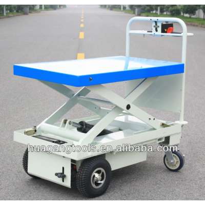 Electric motorcycle lift table with one scissor